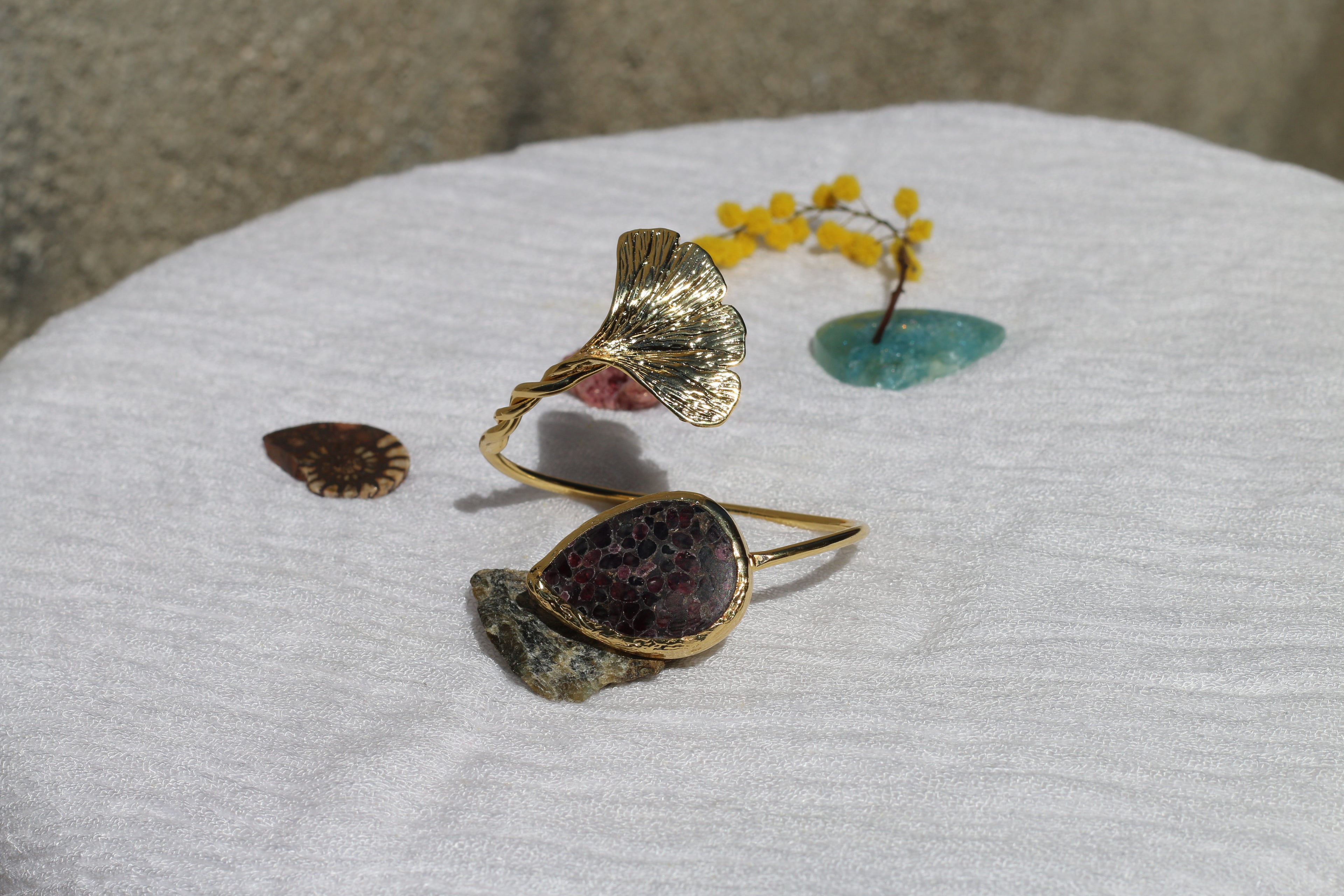 Ginkgo Bracelet Ruby