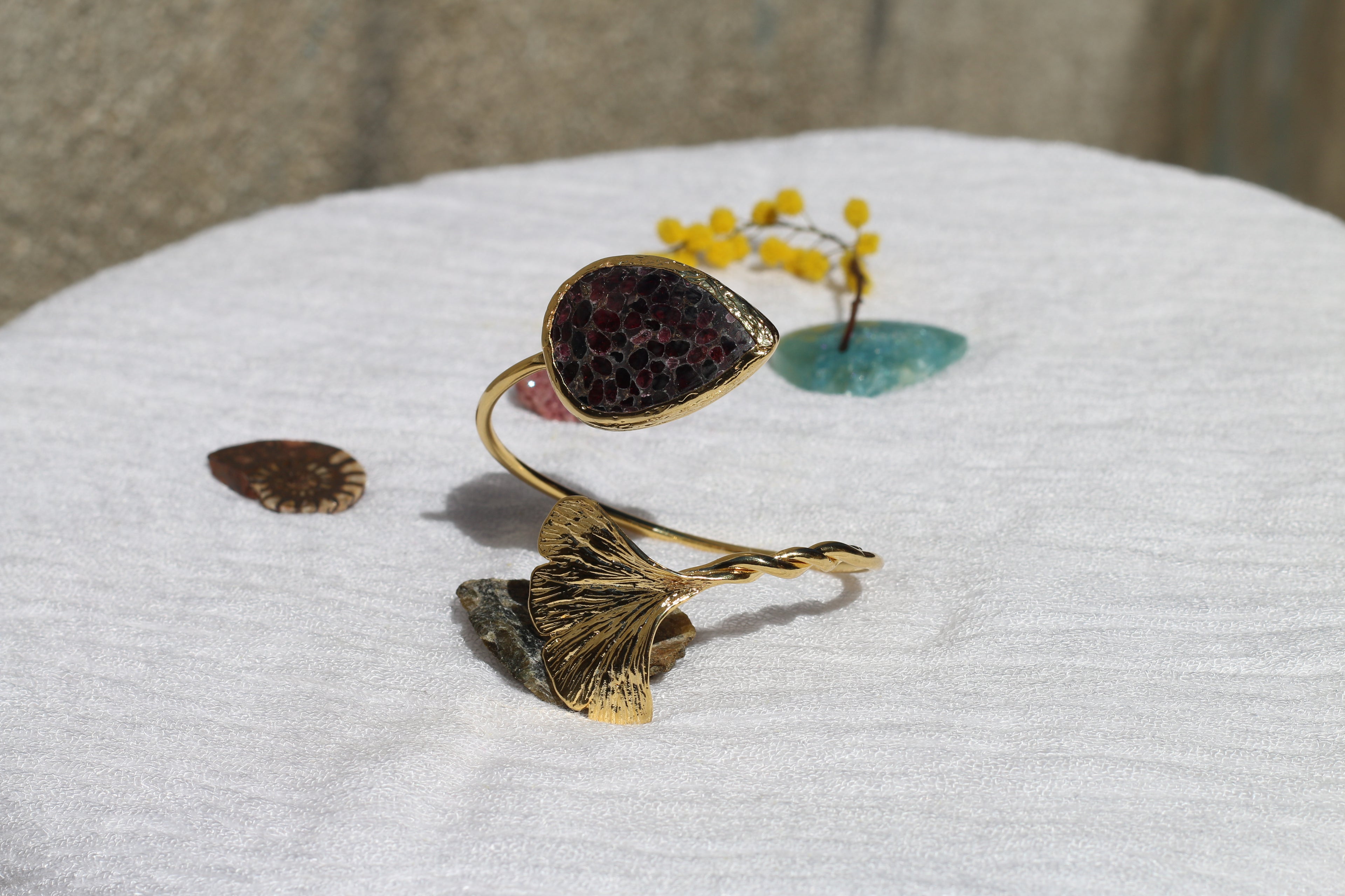 Ginkgo Bracelet Ruby