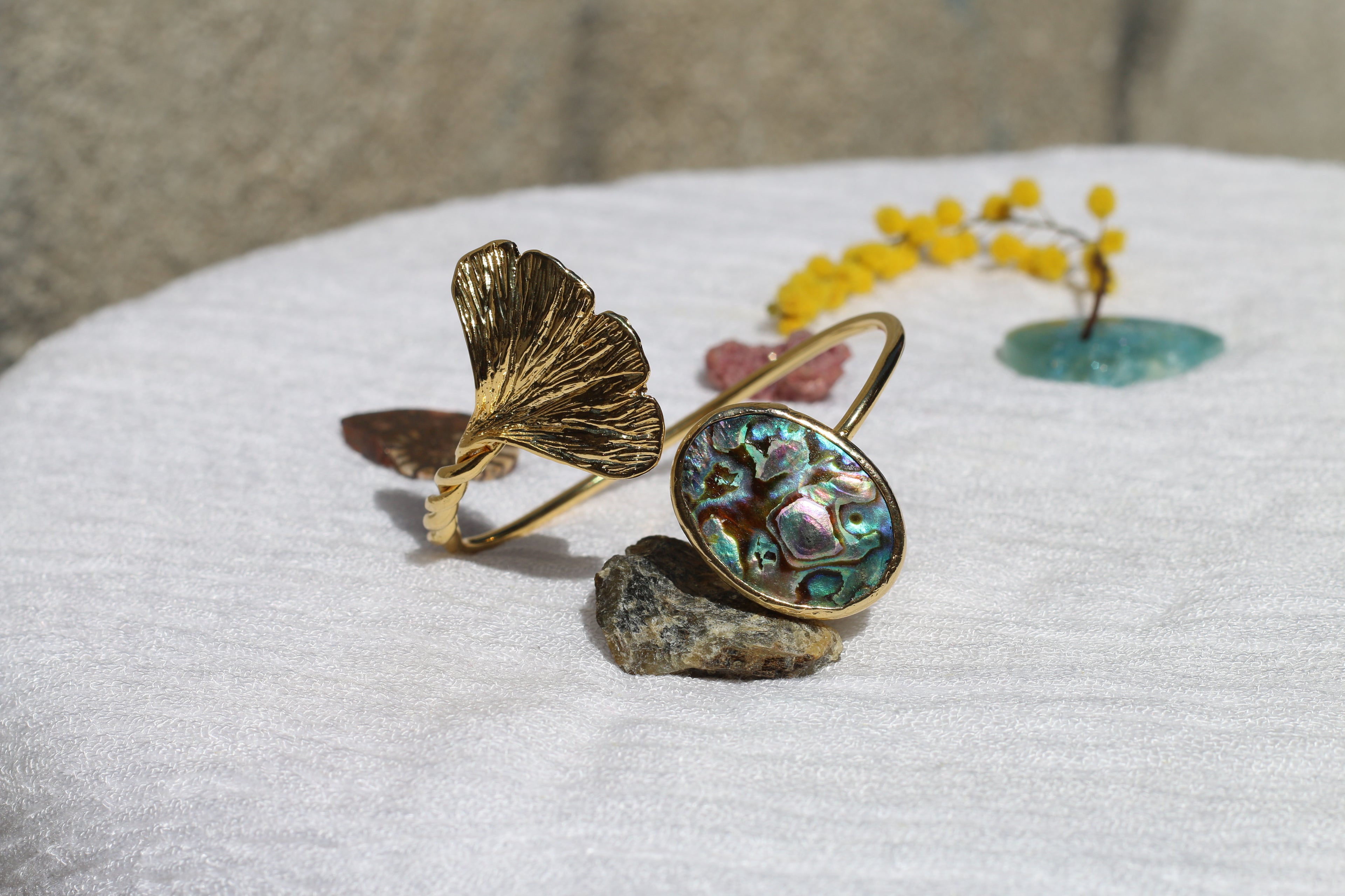 Ginkgo Bracelet Mother of Pearl