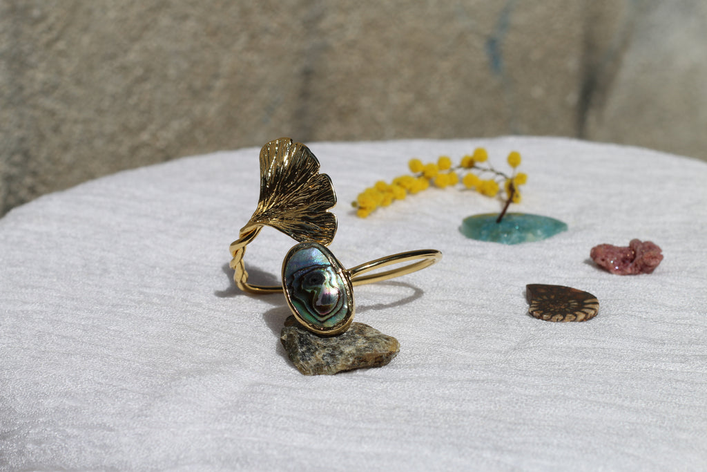 Ginkgo Bracelet Mother of Pearl