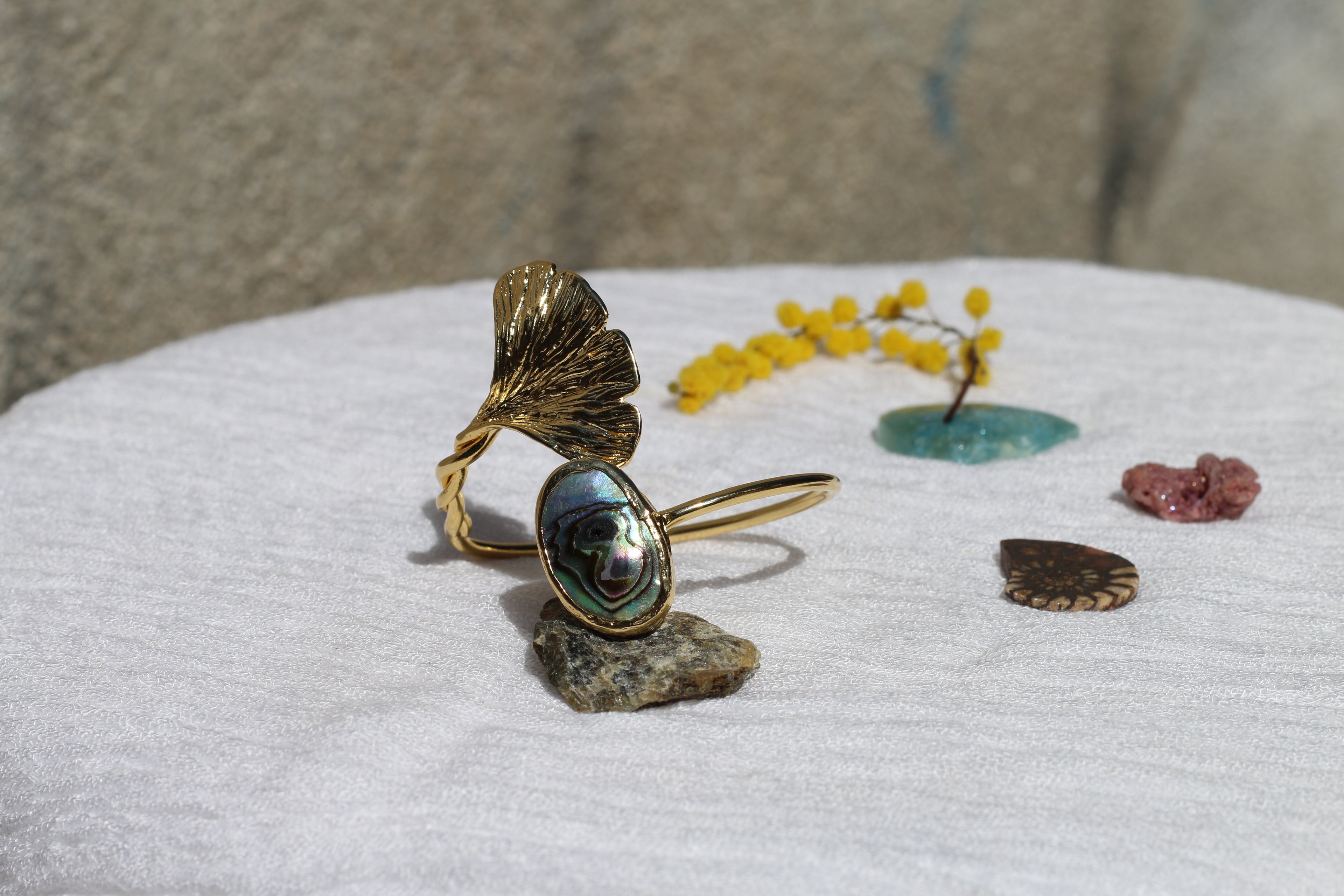 Ginkgo Bracelet Mother of Pearl