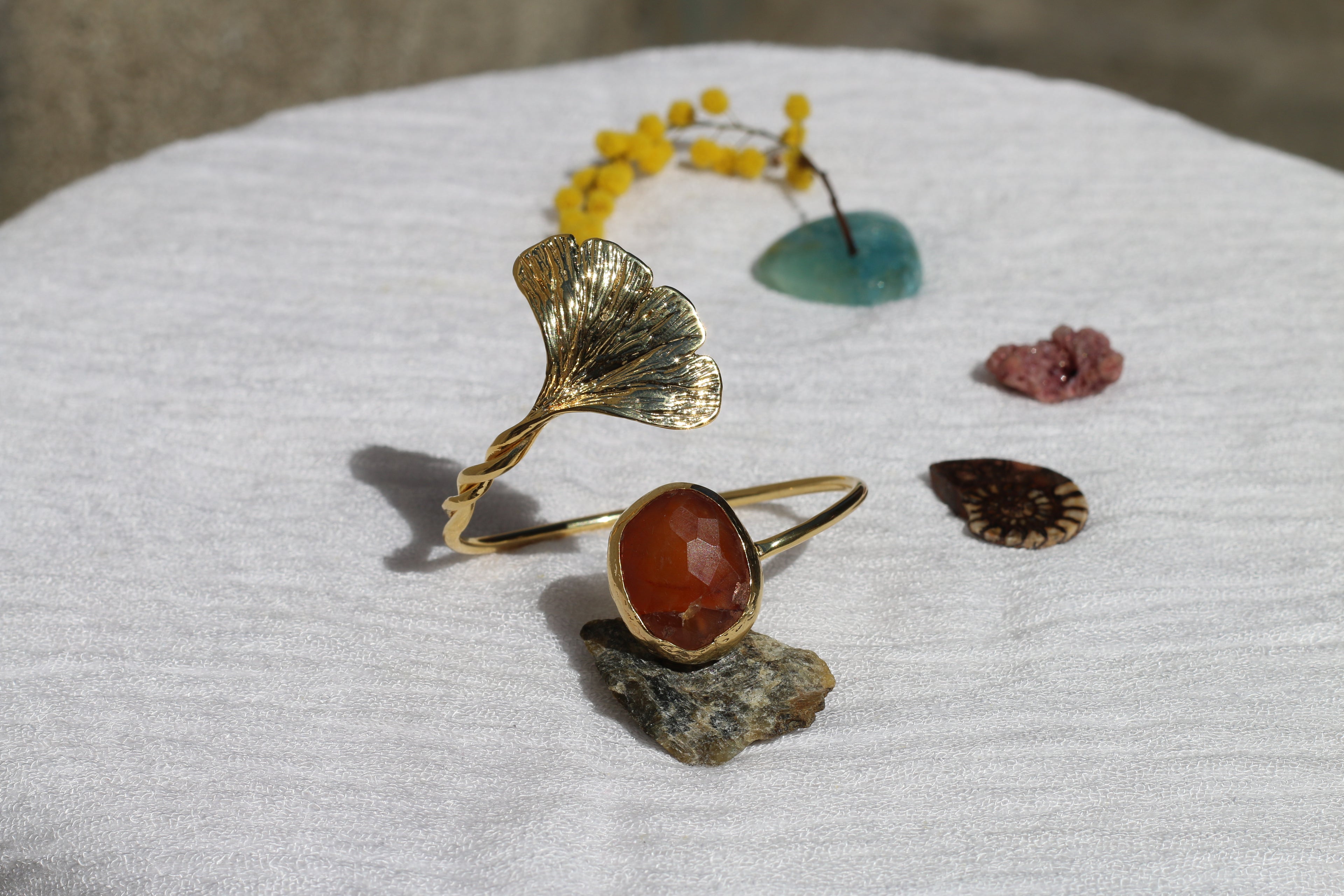 Ginkgo Bracelet Carnelian