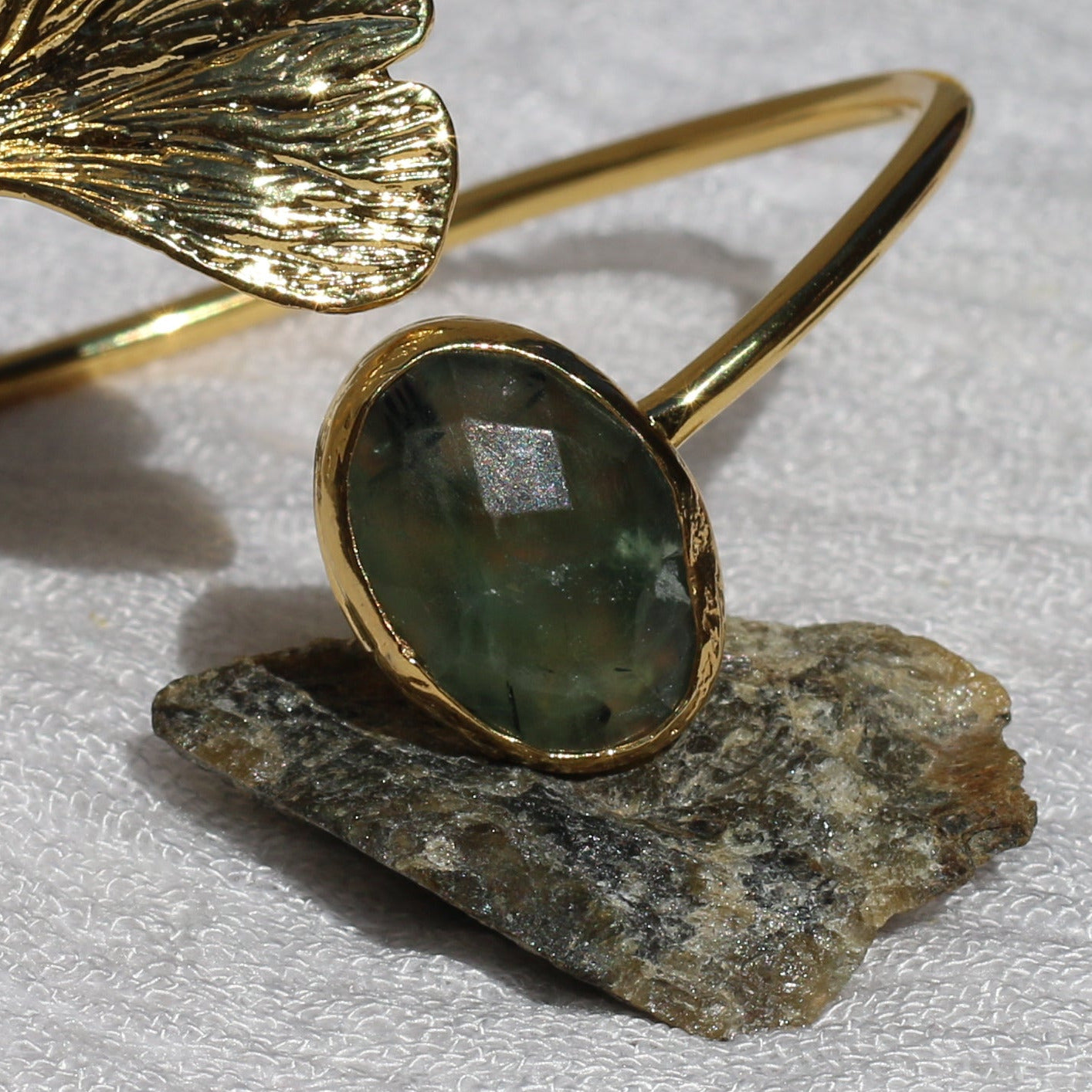 Ginkgo Bracelet Garnet