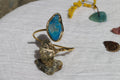 Ginkgo Blue Fossil Agate Bracelet