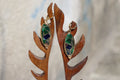 Emerald Sapphire Mosaic Earrings