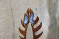 Blue Fossil Agate Earrings