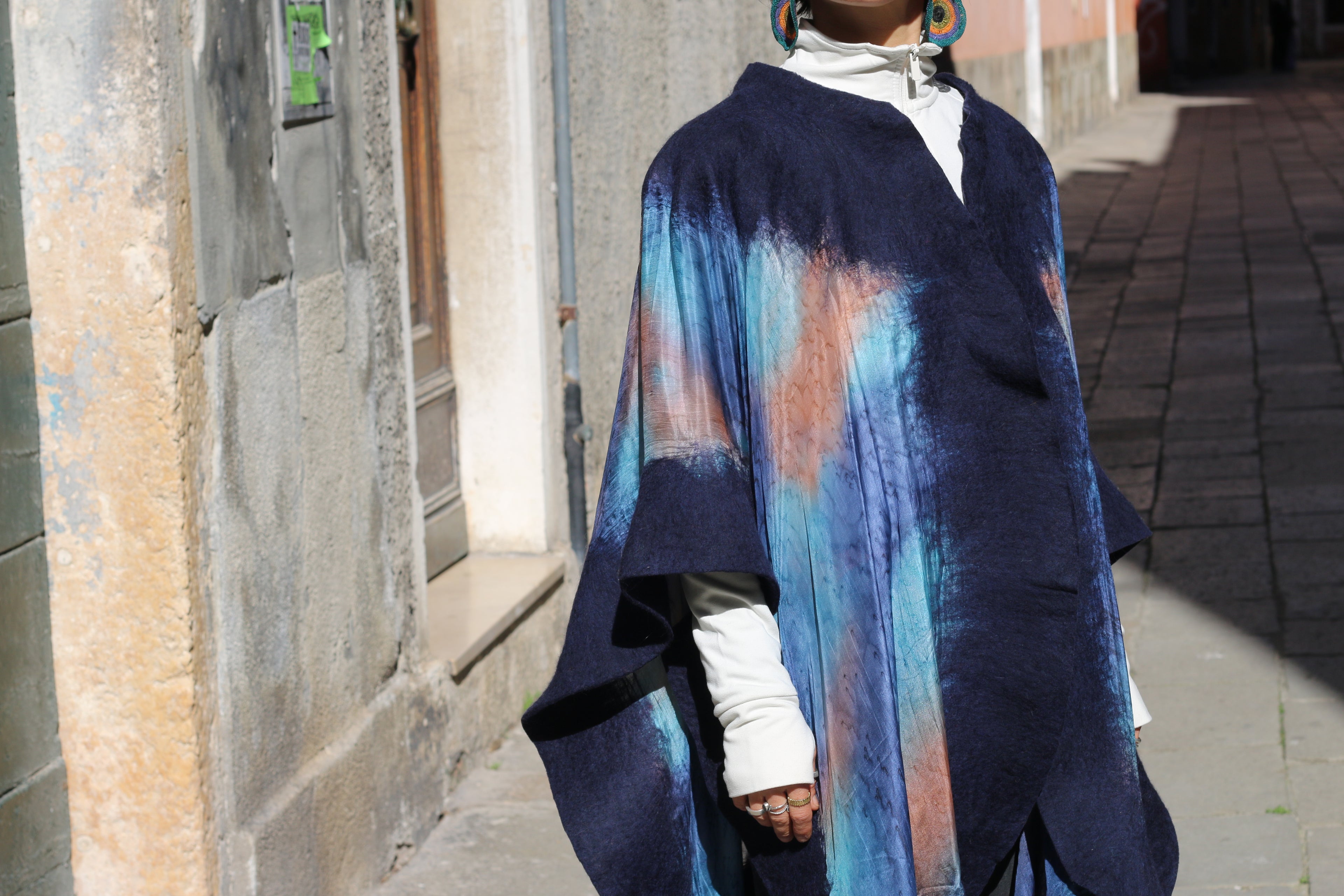 Silk & Felt Poncho