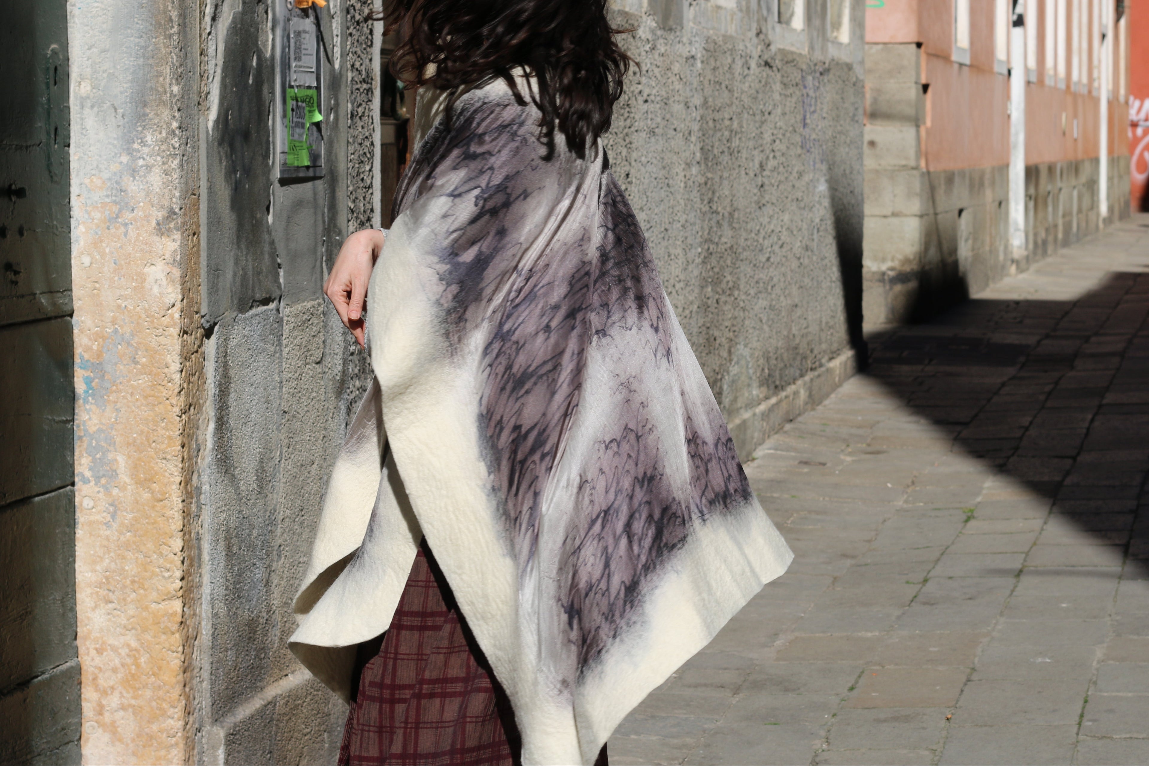 Silk & Felt Poncho