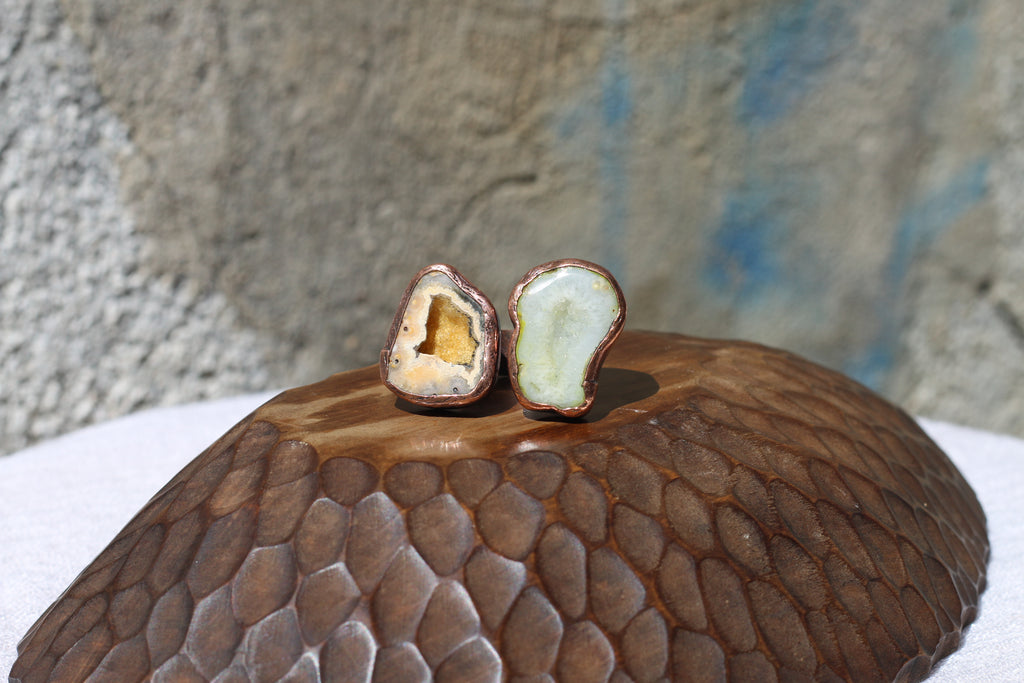 Fossil Agate Copper Ring