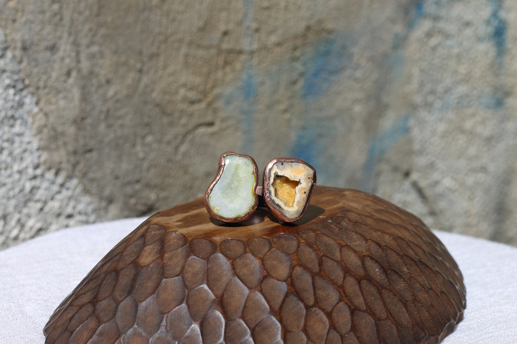 Fossil Agate Copper Ring