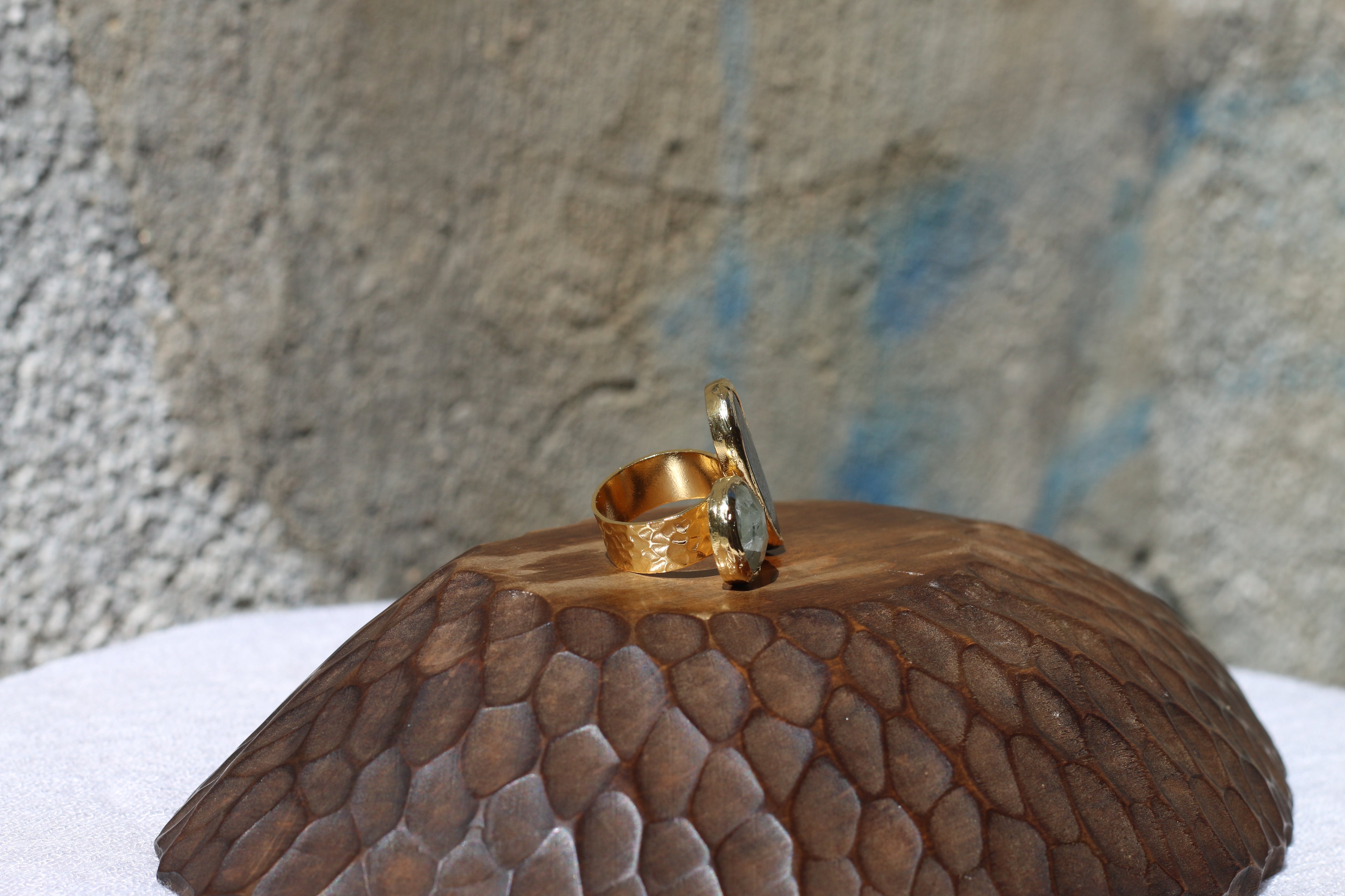 Grey Garnet & Kyanite Ring