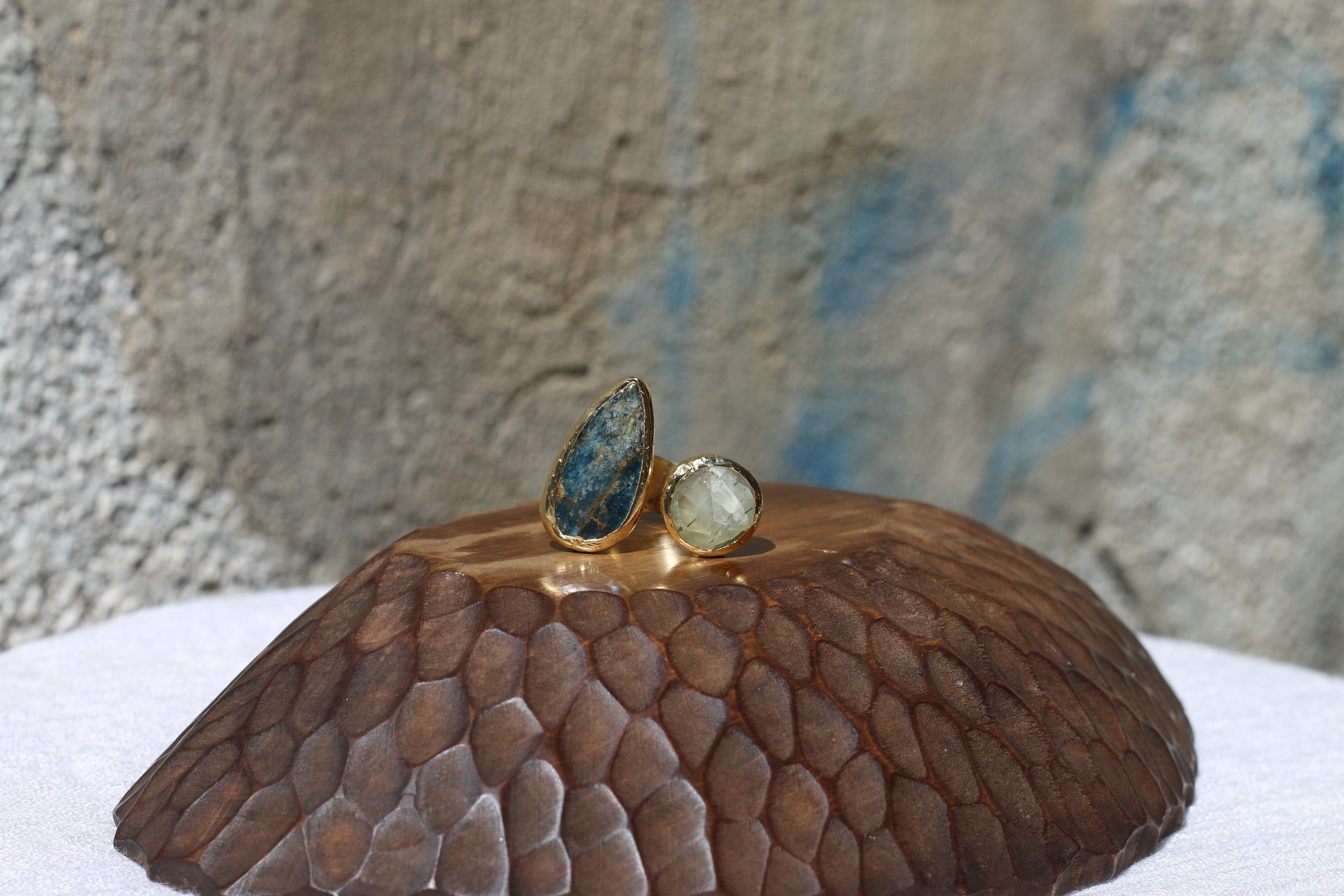 Grey Garnet & Kyanite Ring