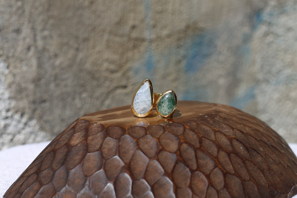 Kyanite & Moonstone Ring