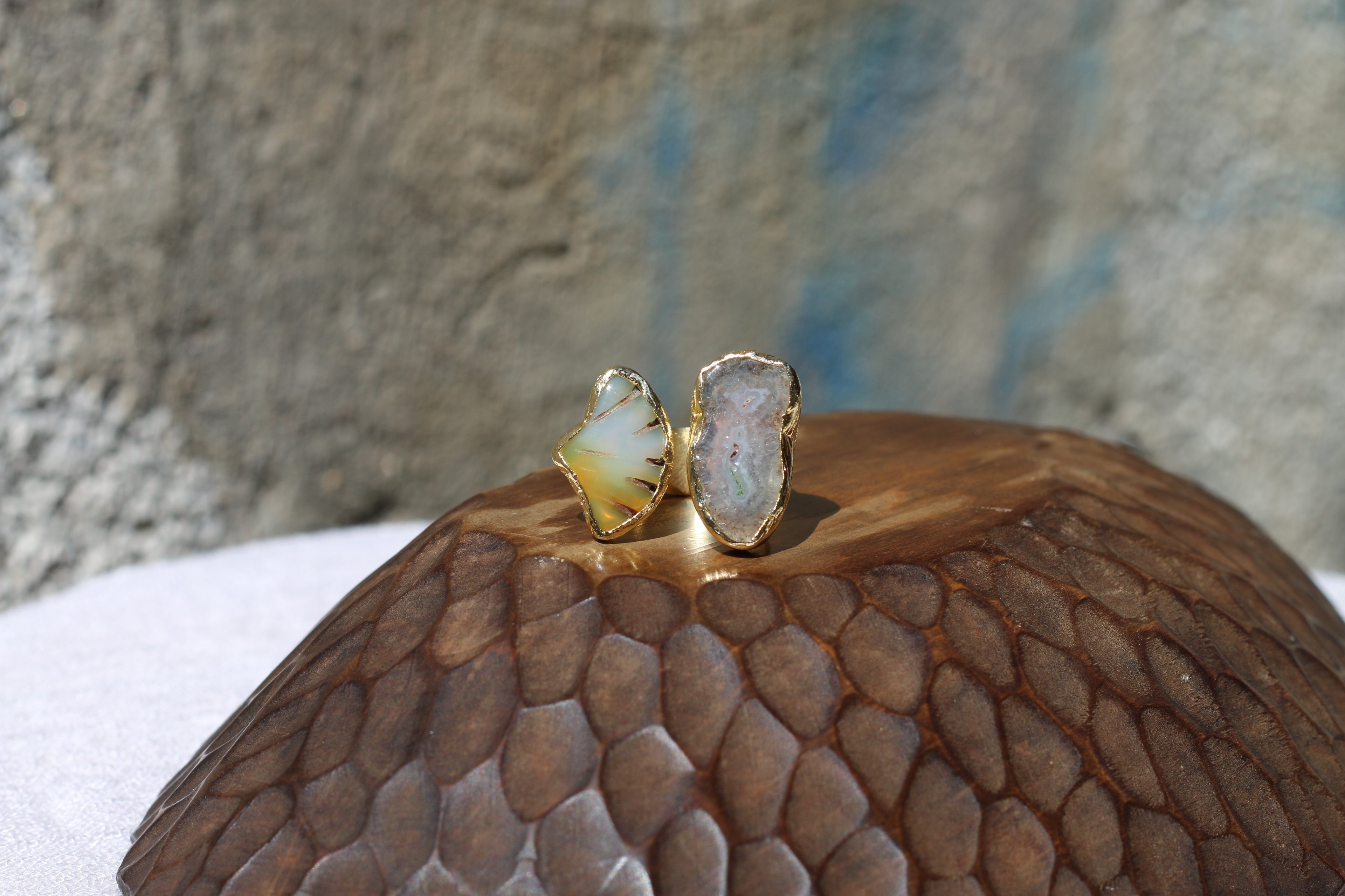 Agate & Fossil Agate Ring
