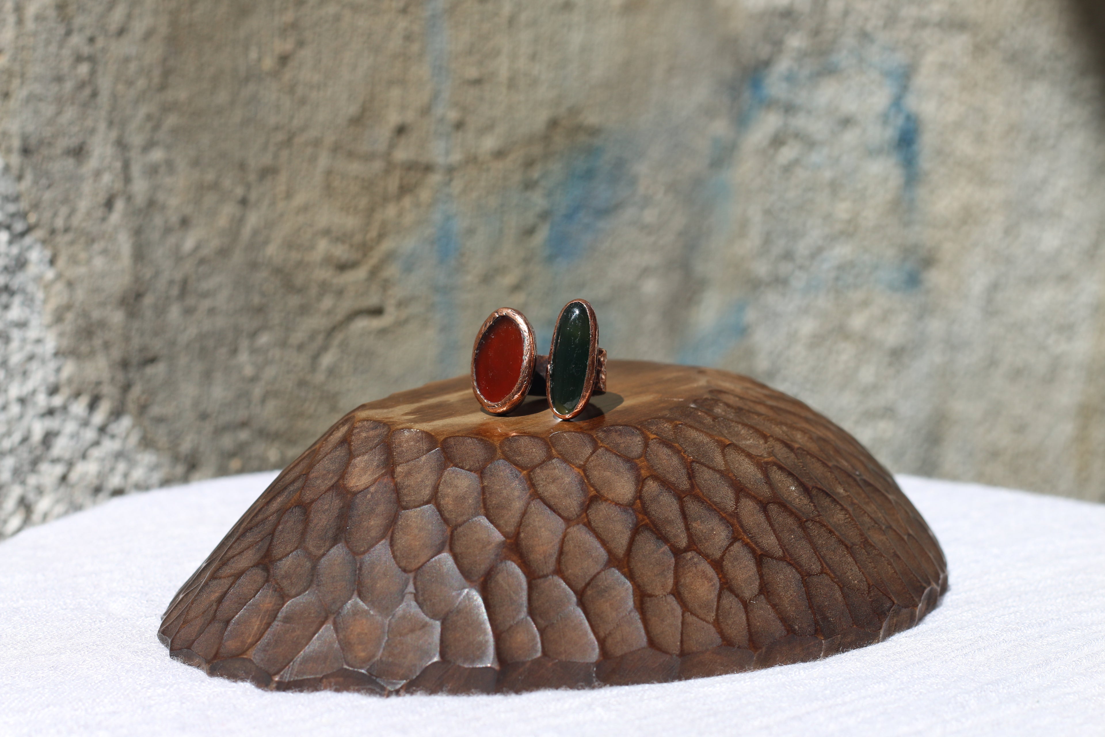 Agate Copper Ring