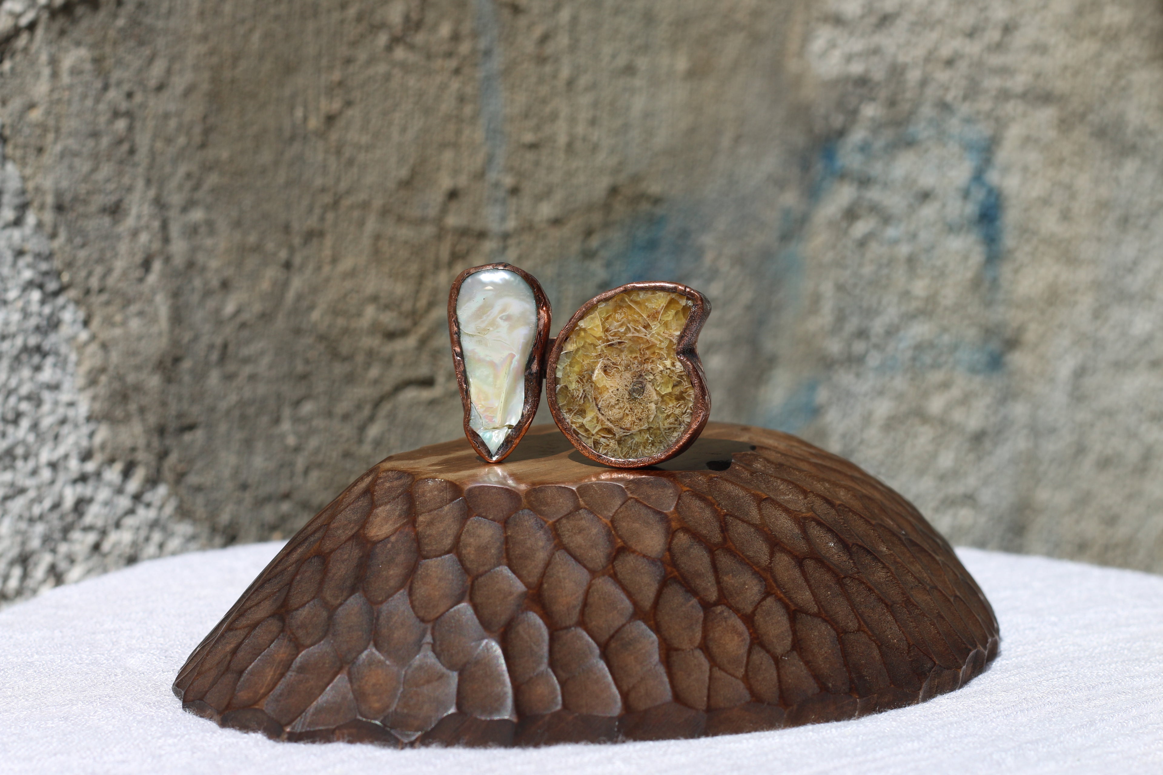 Pearl & Ammonite Ring