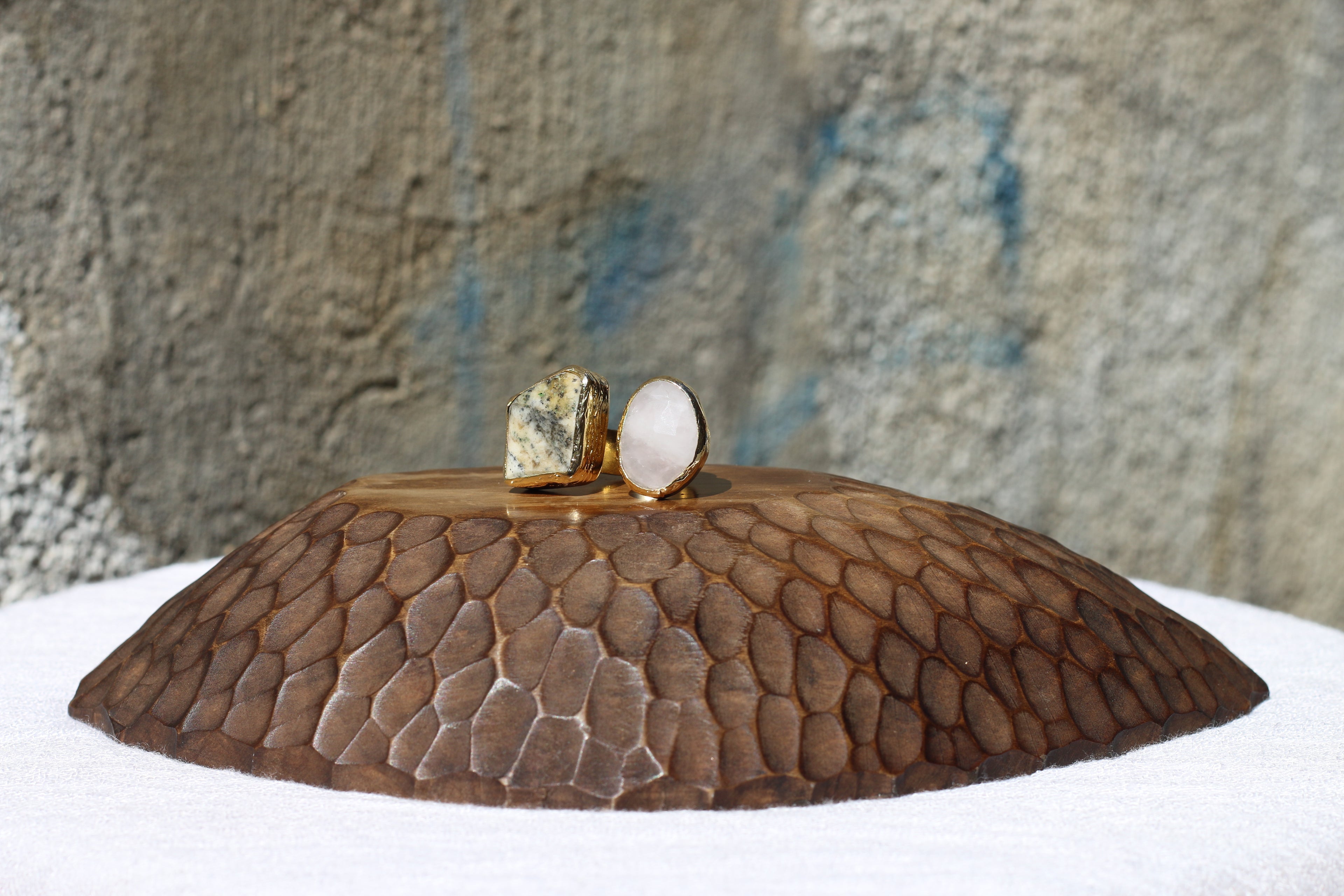 Rose Quartz Dendrite Ring