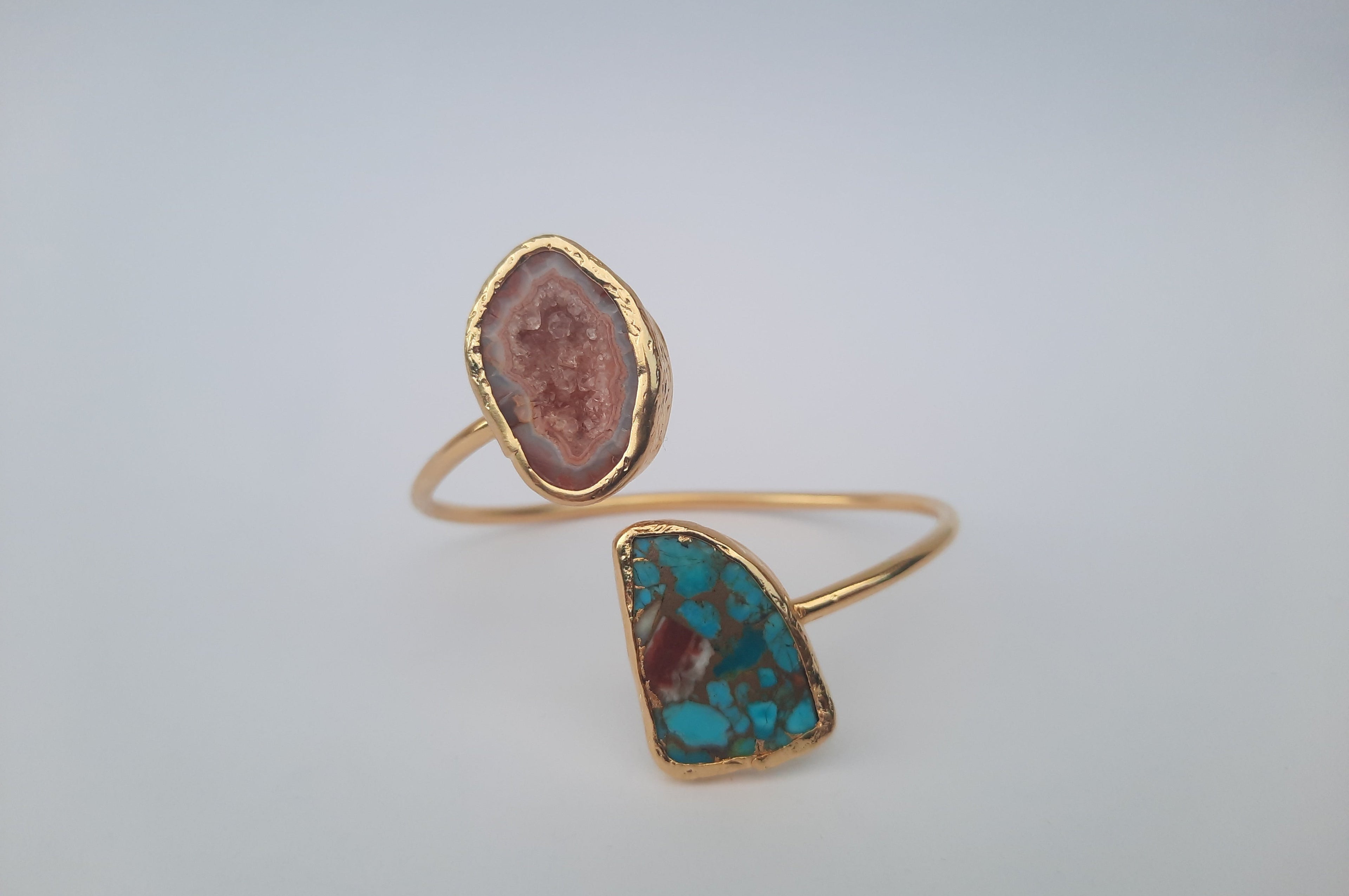 Fossil Agate & Turquoise Bracelet