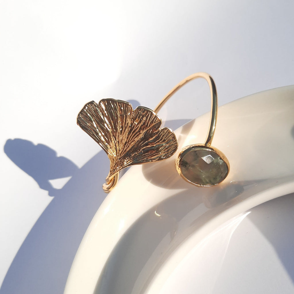 Ginkgo Bracelet Garnet