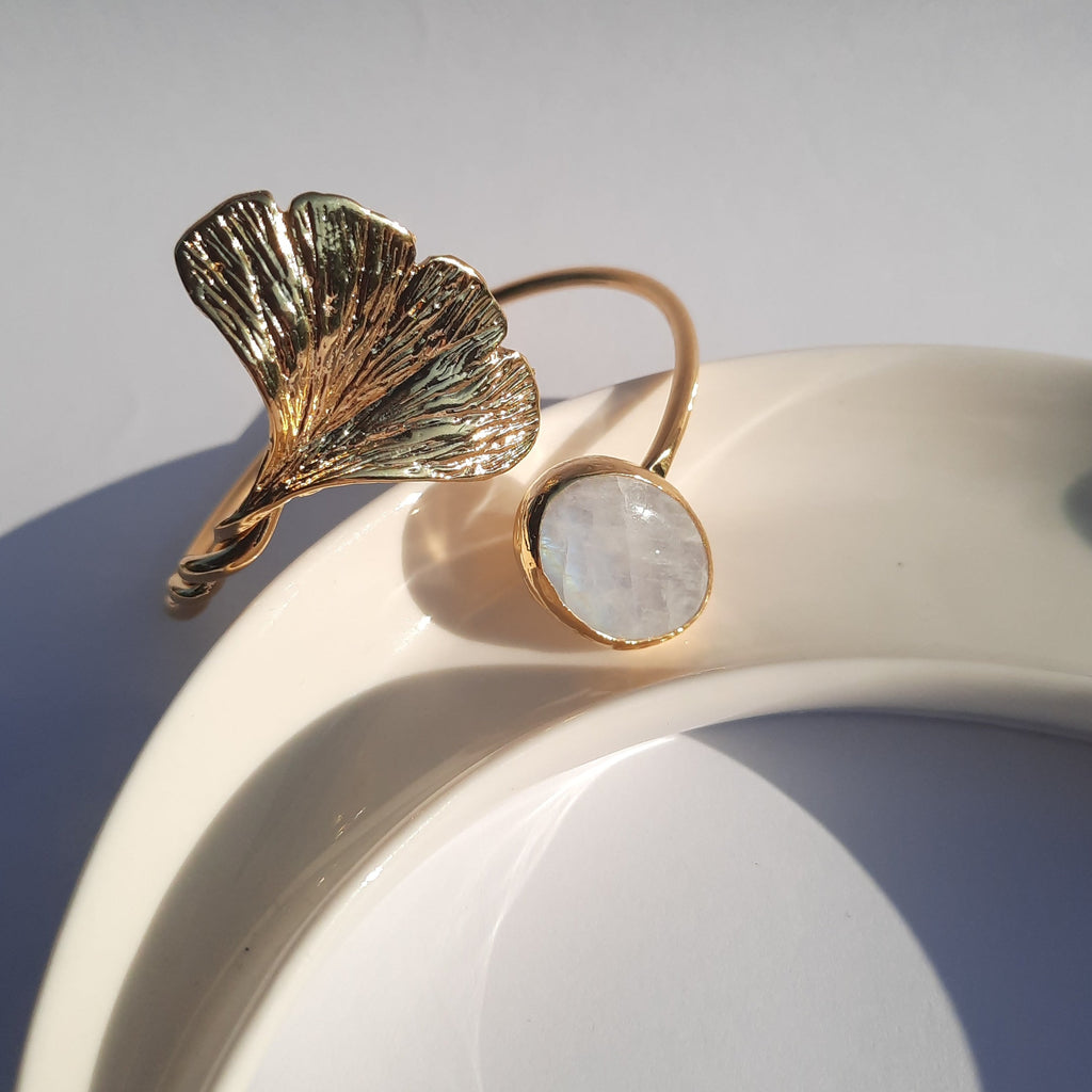 Ginkgo Bracelet Moon Stone
