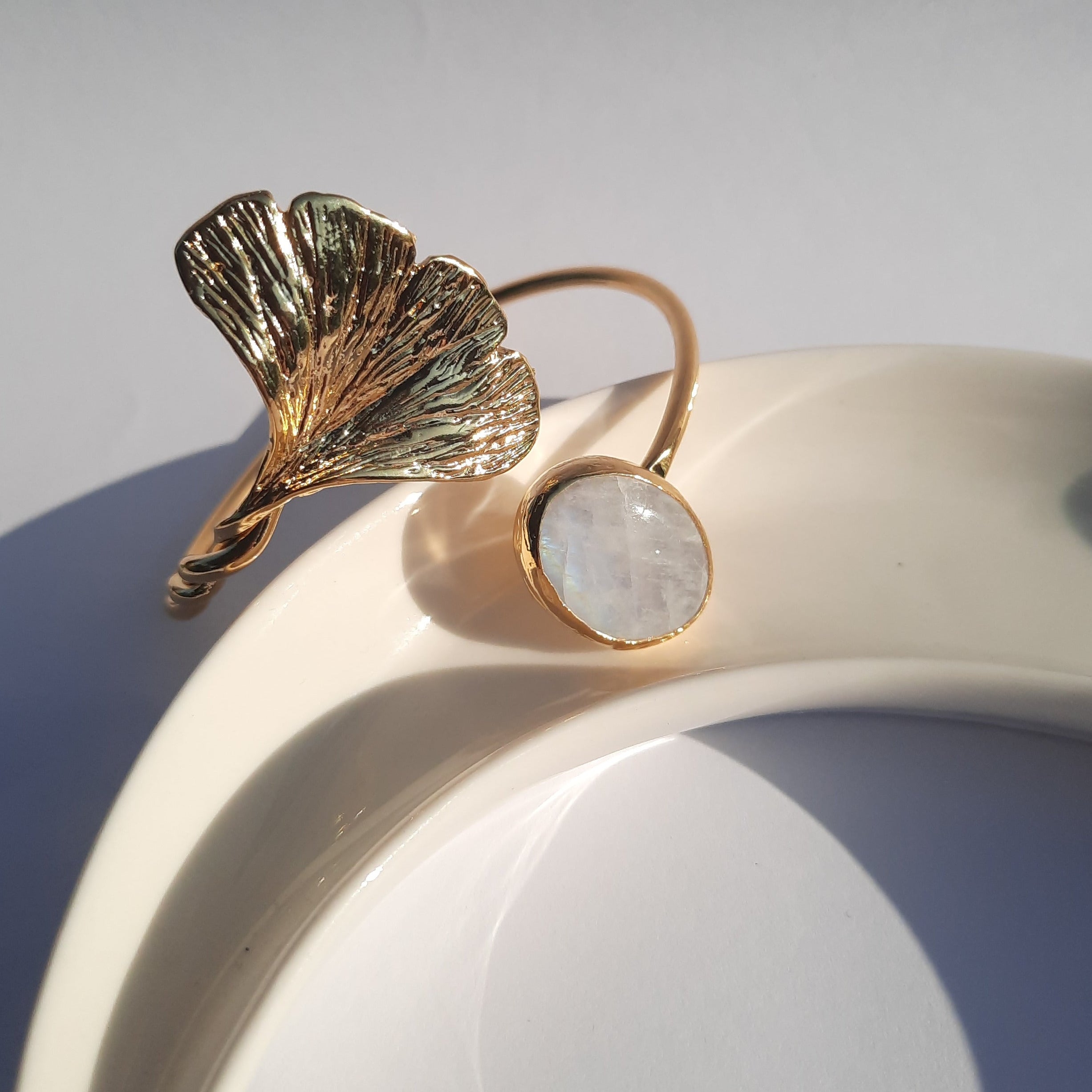 Ginkgo Bracelet Moon Stone