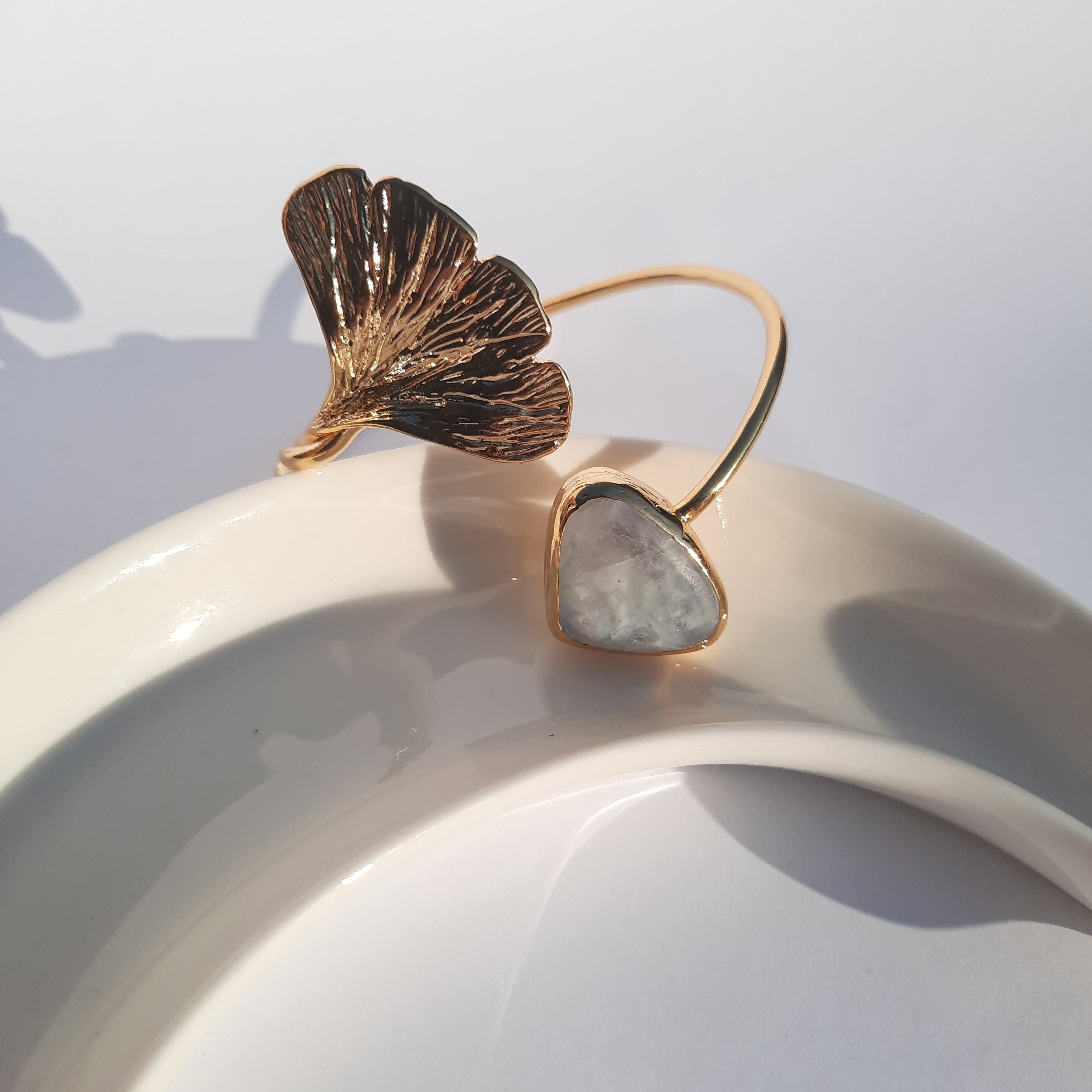 Ginkgo Bracelet Moon Stone