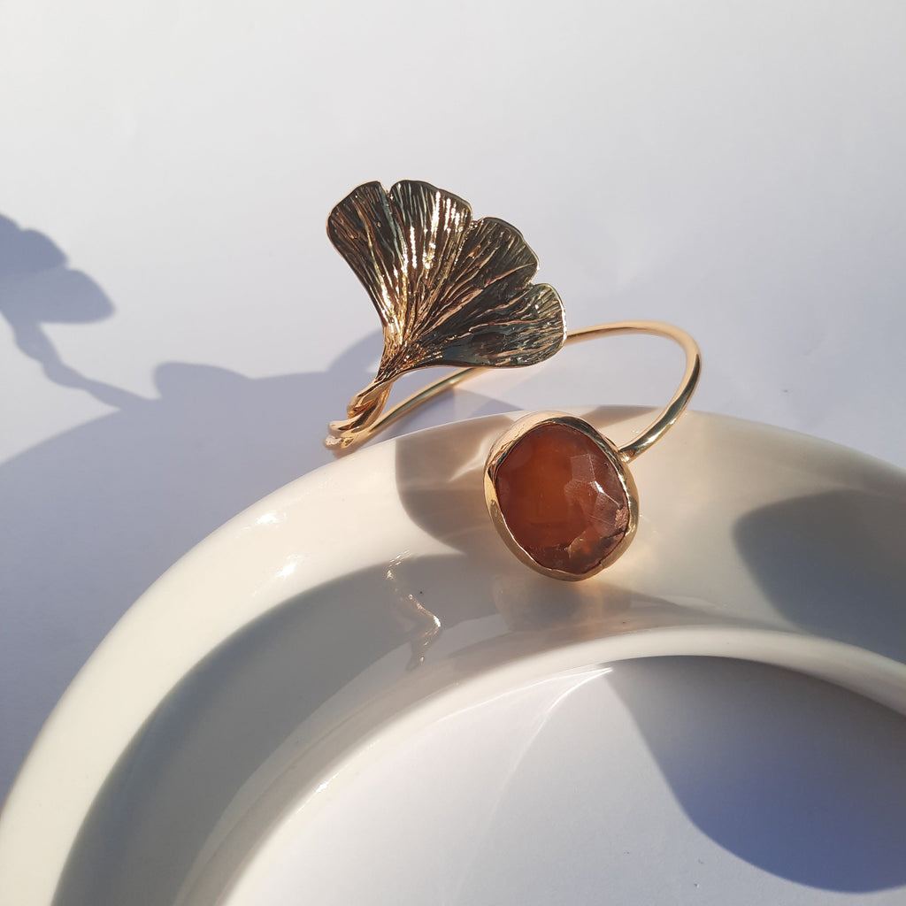 Ginkgo Bracelet Carnelian